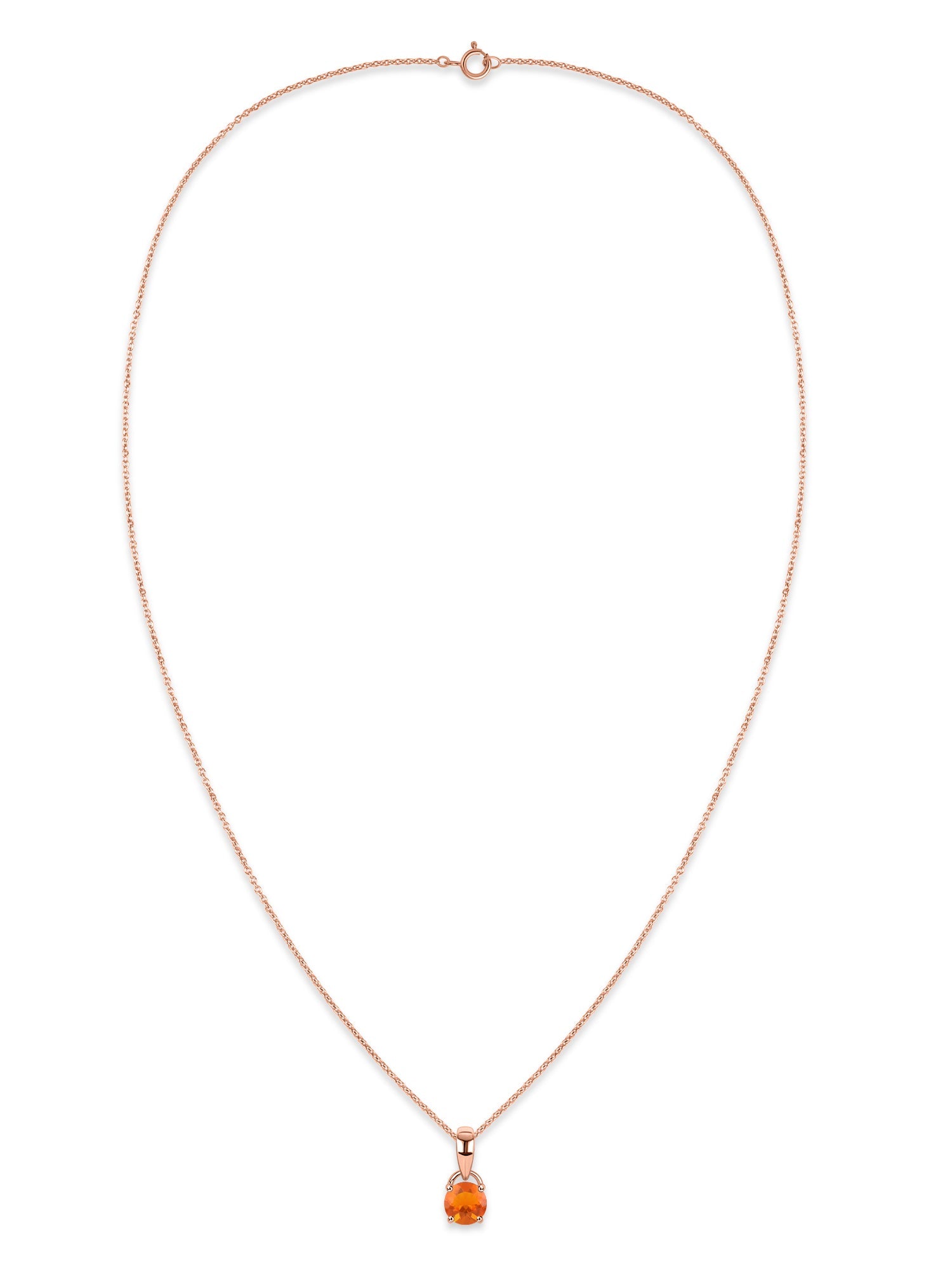 Classic Natural Fire Opal Gold Pendant with chain