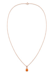Classic Natural Fire Opal Gold Pendant with chain