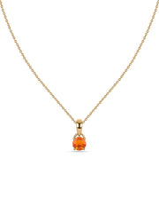 Classic Natural Fire Opal Gold Pendant with chain