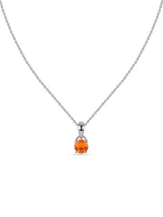 Classic Natural Fire Opal Gold Pendant with chain