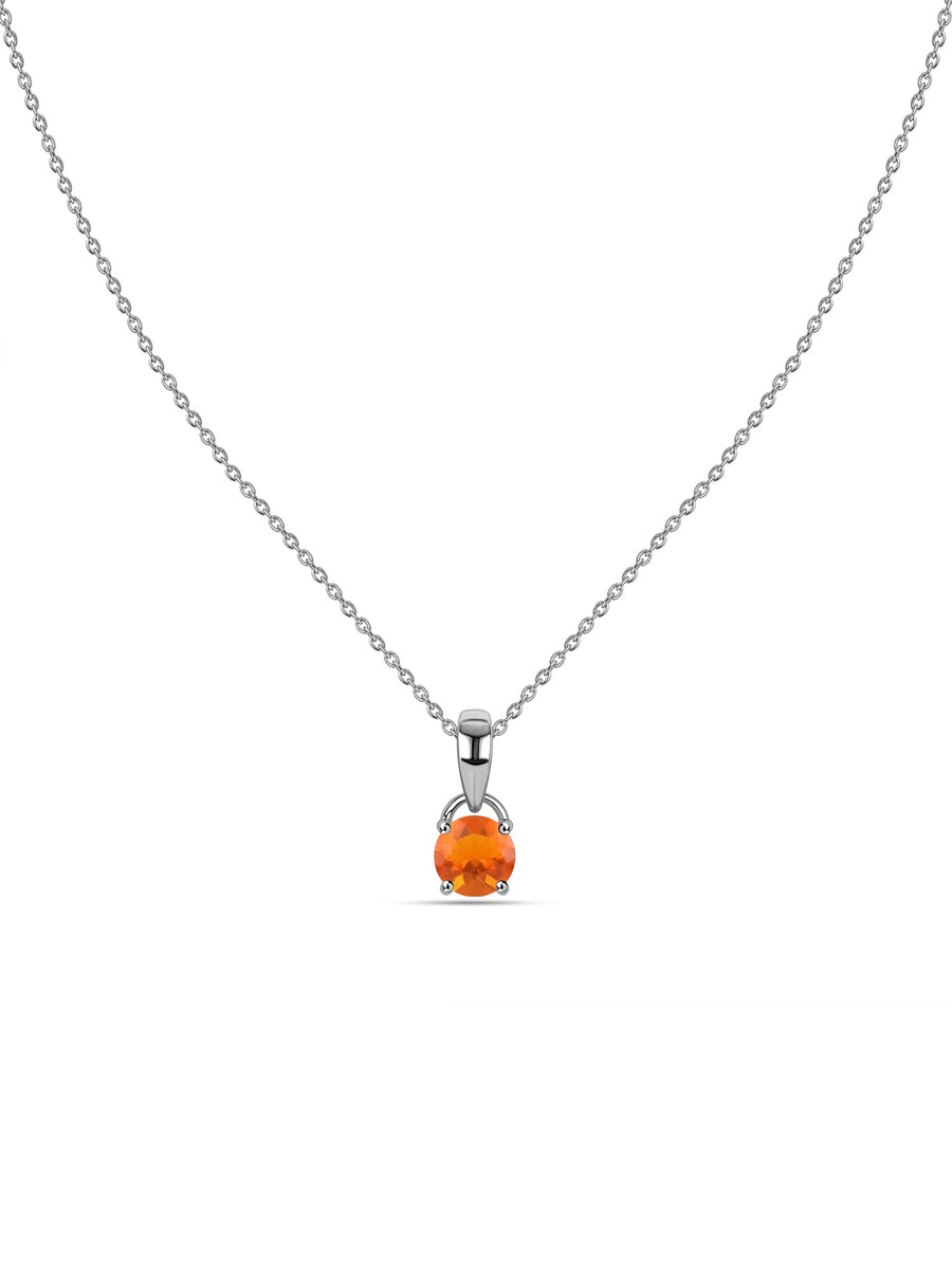 Classic Natural Fire Opal Gold Pendant with chain