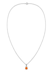 Classic Natural Fire Opal Gold Pendant with chain