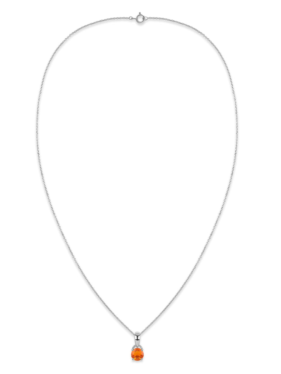 Classic Natural Fire Opal Gold Pendant with chain