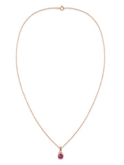 Classic Natural Pink Tourmaline Gold Pendant with chain