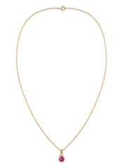 Classic Natural Pink Tourmaline Gold Pendant with chain