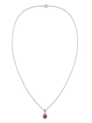 Classic Natural Pink Tourmaline Gold Pendant with chain