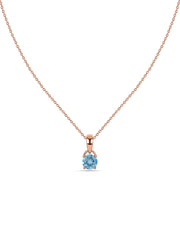 Classic Natural Blue Topaz Gold Pendant with chain
