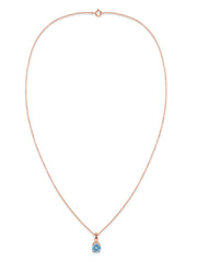 Classic Natural Blue Topaz Gold Pendant with chain