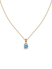 Classic Natural Blue Topaz Gold Pendant with chain
