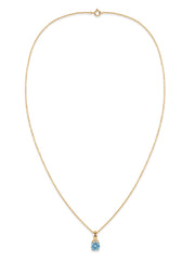 Classic Natural Blue Topaz Gold Pendant with chain