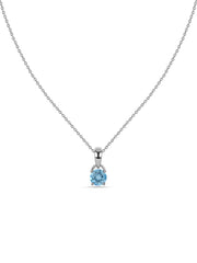 Classic Natural Blue Topaz Gold Pendant with chain