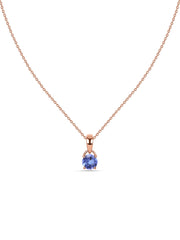 Classic Natural Tanzanite Gold Pendant with chain