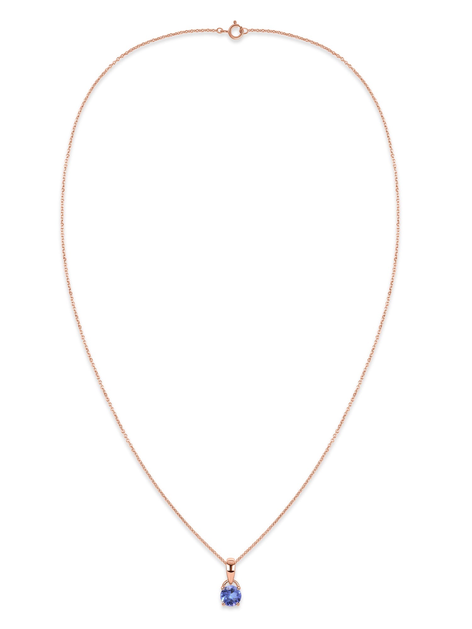 Classic Natural Tanzanite Gold Pendant with chain