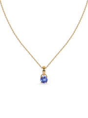 Classic Natural Tanzanite Gold Pendant with chain