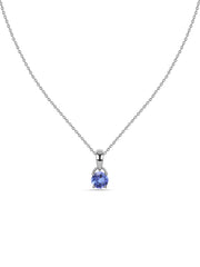 Classic Natural Tanzanite Gold Pendant with chain