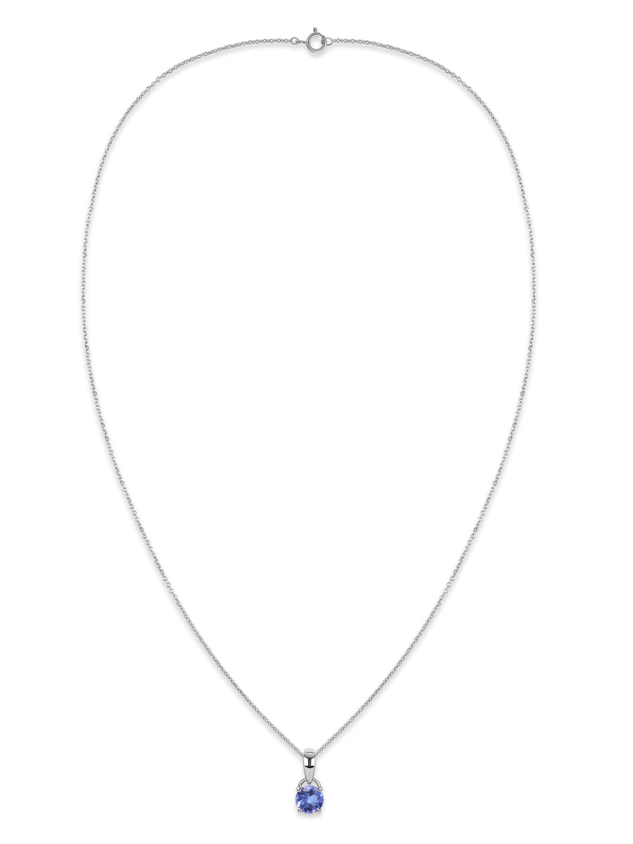 Classic Natural Tanzanite Gold Pendant with chain