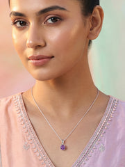 Mystic Charm Silver Amethyst Pendant Necklace