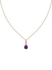 Natural Amethyst Classic Gold Pendant Necklace