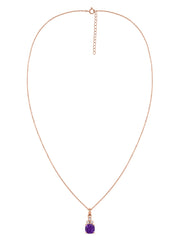 Natural Amethyst Classic Gold Pendant Necklace