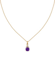 Natural Amethyst Classic Gold Pendant Necklace
