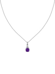 Natural Amethyst Classic Gold Pendant Necklace