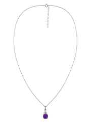 Natural Amethyst Classic Gold Pendant Necklace