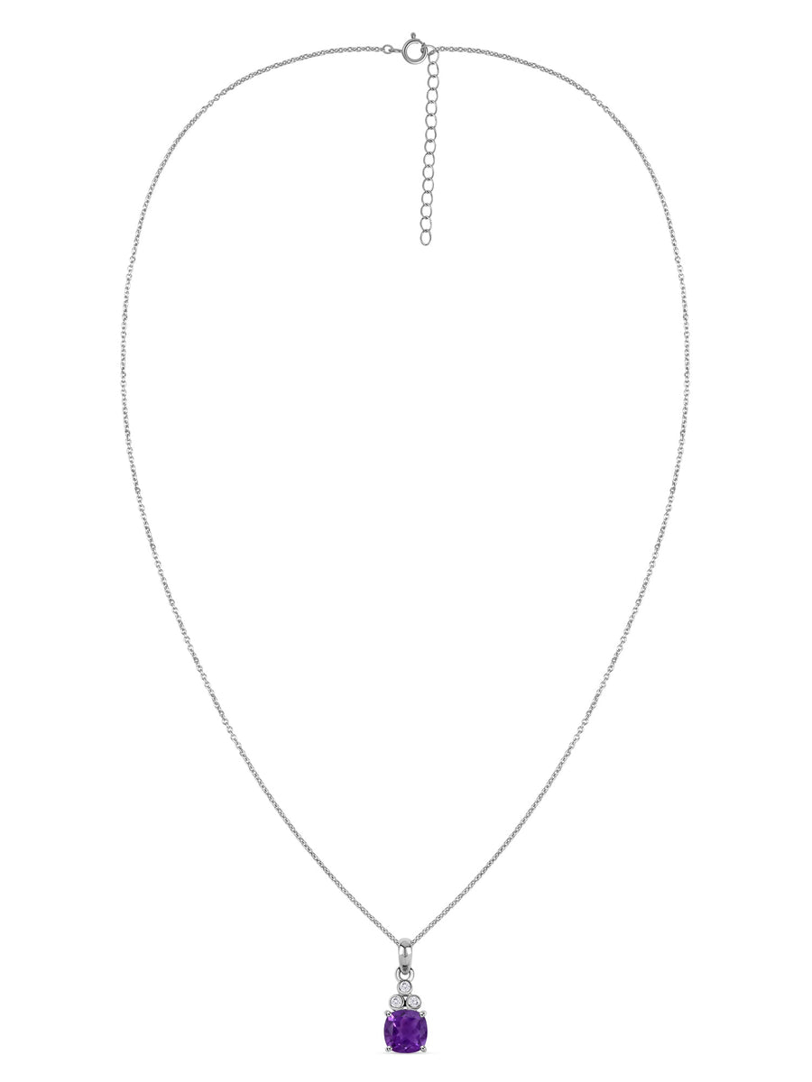 Natural Amethyst Classic Gold Pendant Necklace