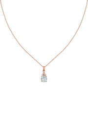 Natural Aquamarine Classic Gold Pendant Necklace