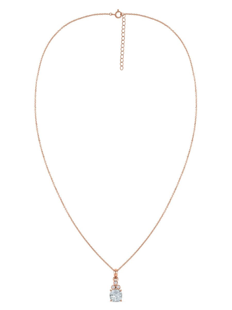 Natural Aquamarine Classic Gold Pendant Necklace
