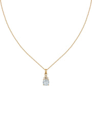 Natural Aquamarine Classic Gold Pendant Necklace