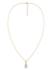 Natural Aquamarine Classic Gold Pendant Necklace