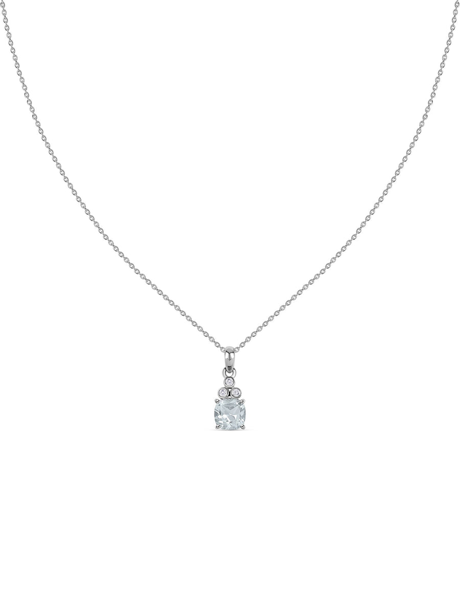 Natural Aquamarine Classic Gold Pendant Necklace