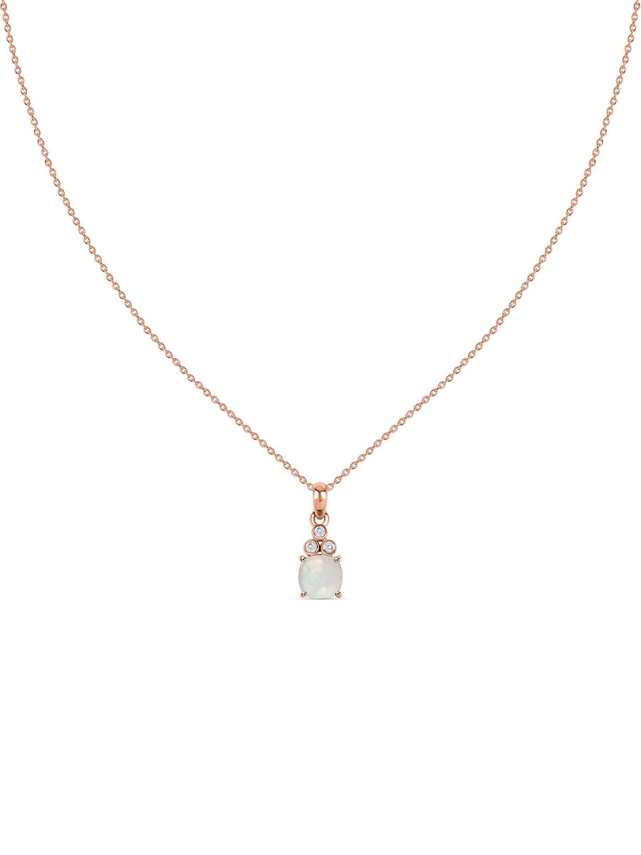 Natural Ethiopian Opal Classic Gold Pendant Necklace