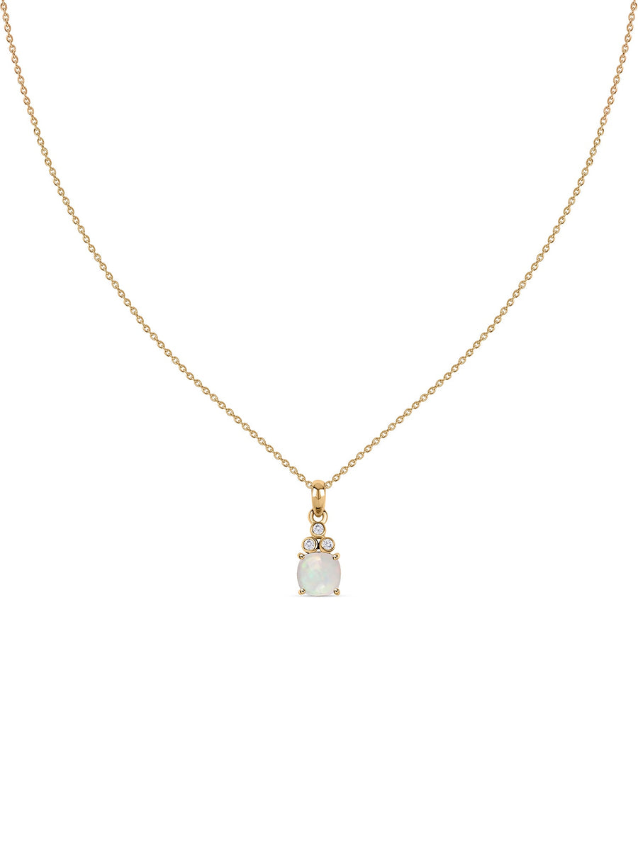 Natural Ethiopian Opal Classic Gold Pendant Necklace