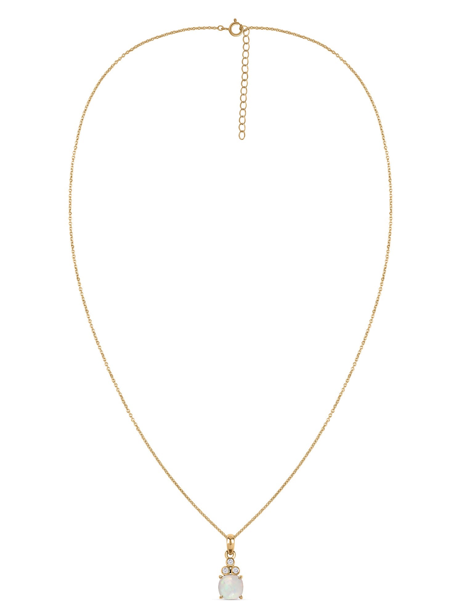 Natural Ethiopian Opal Classic Gold Pendant Necklace