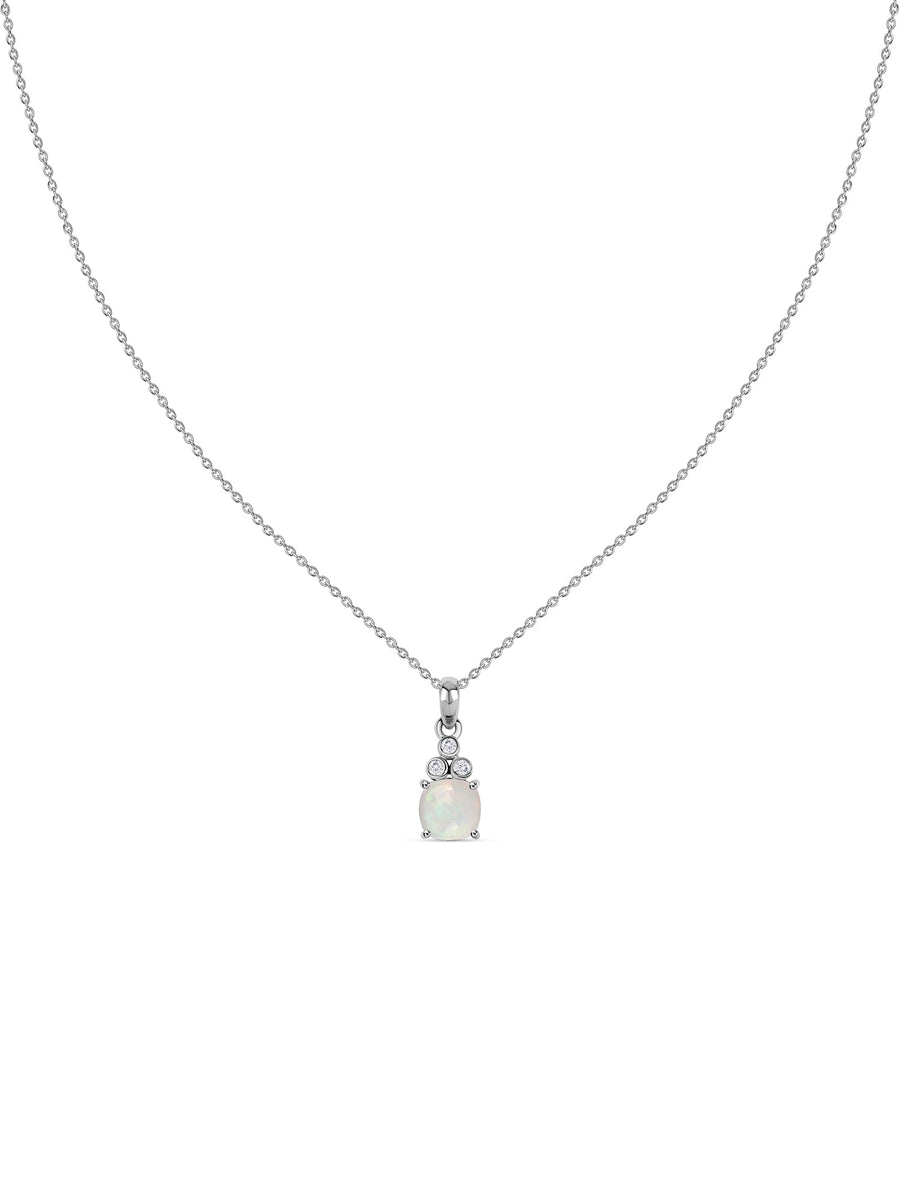 Natural Ethiopian Opal Classic Gold Pendant Necklace