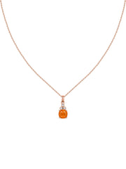 Natural Fire Opal Classic Gold Pendant Necklace