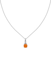 Natural Fire Opal Classic Gold Pendant Necklace