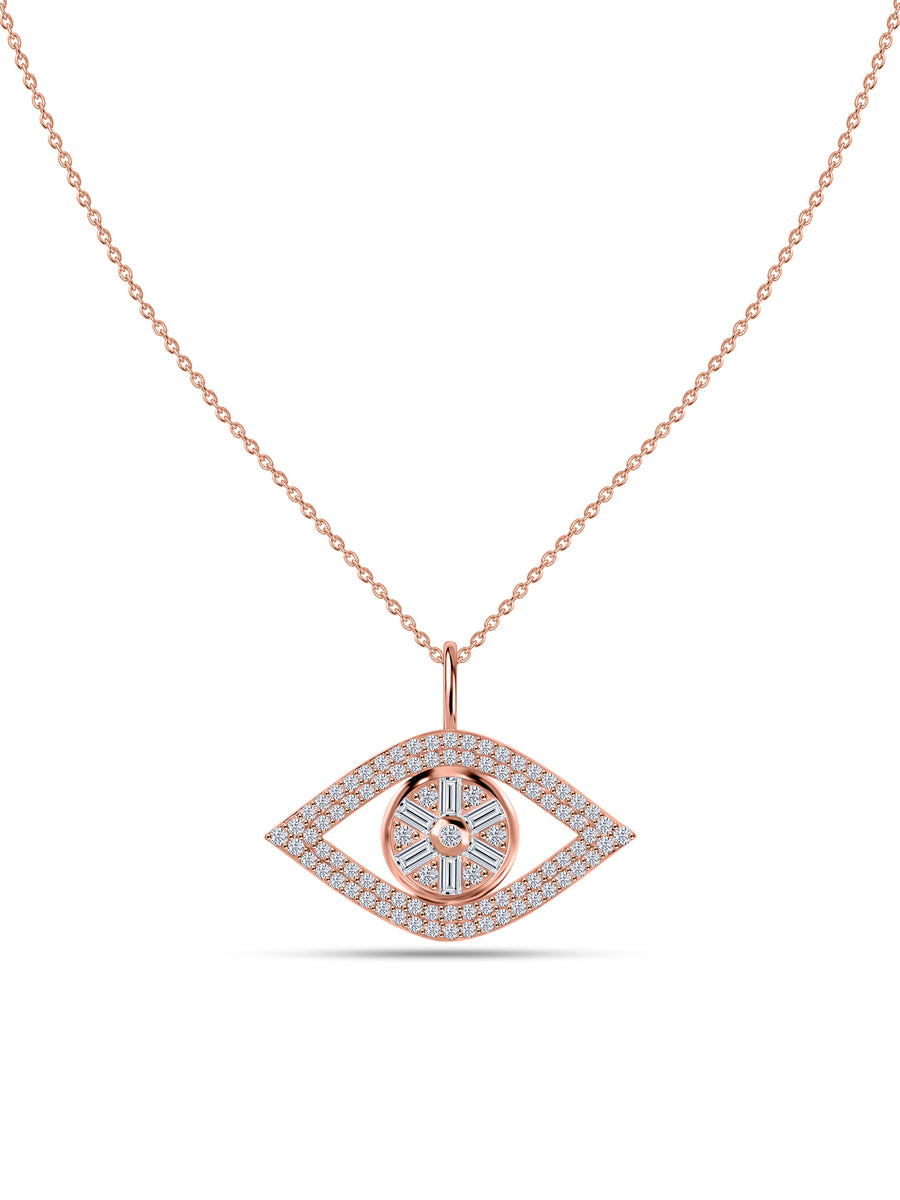 Eternal Vision Lab Grown Diamond Gold Evil Eye Pendant