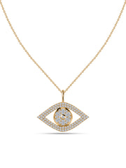 Eternal Vision Lab Grown Diamond Gold Evil Eye Pendant