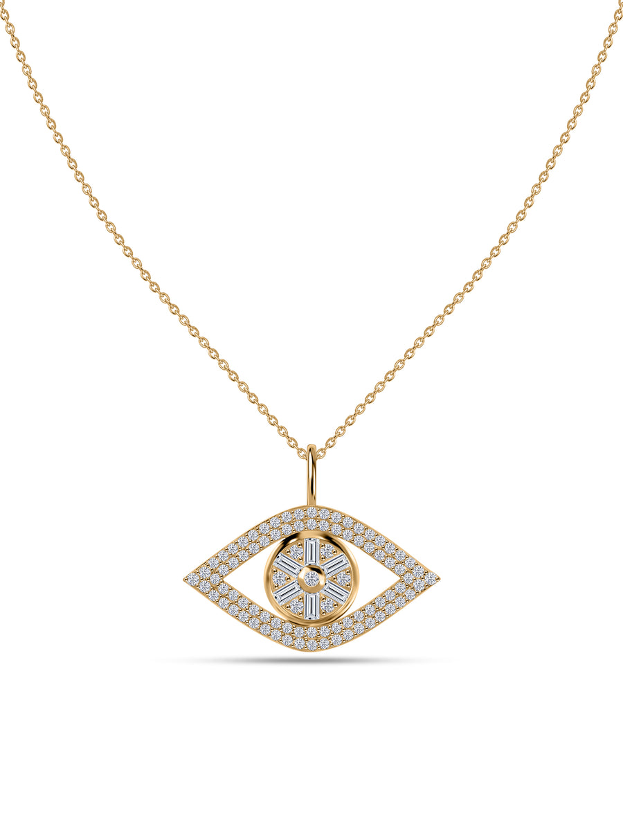 Eternal Vision Lab Grown Diamond Gold Evil Eye Pendant