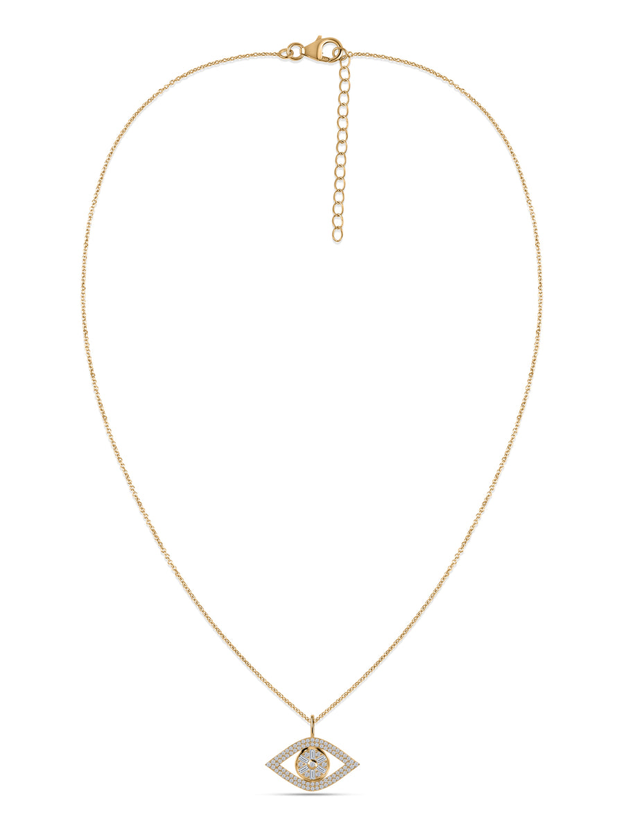 Eternal Vision Lab Grown Diamond Gold Evil Eye Pendant