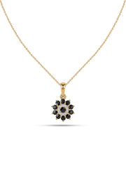 Midnight Bloom Black Spinel Silver Pendant