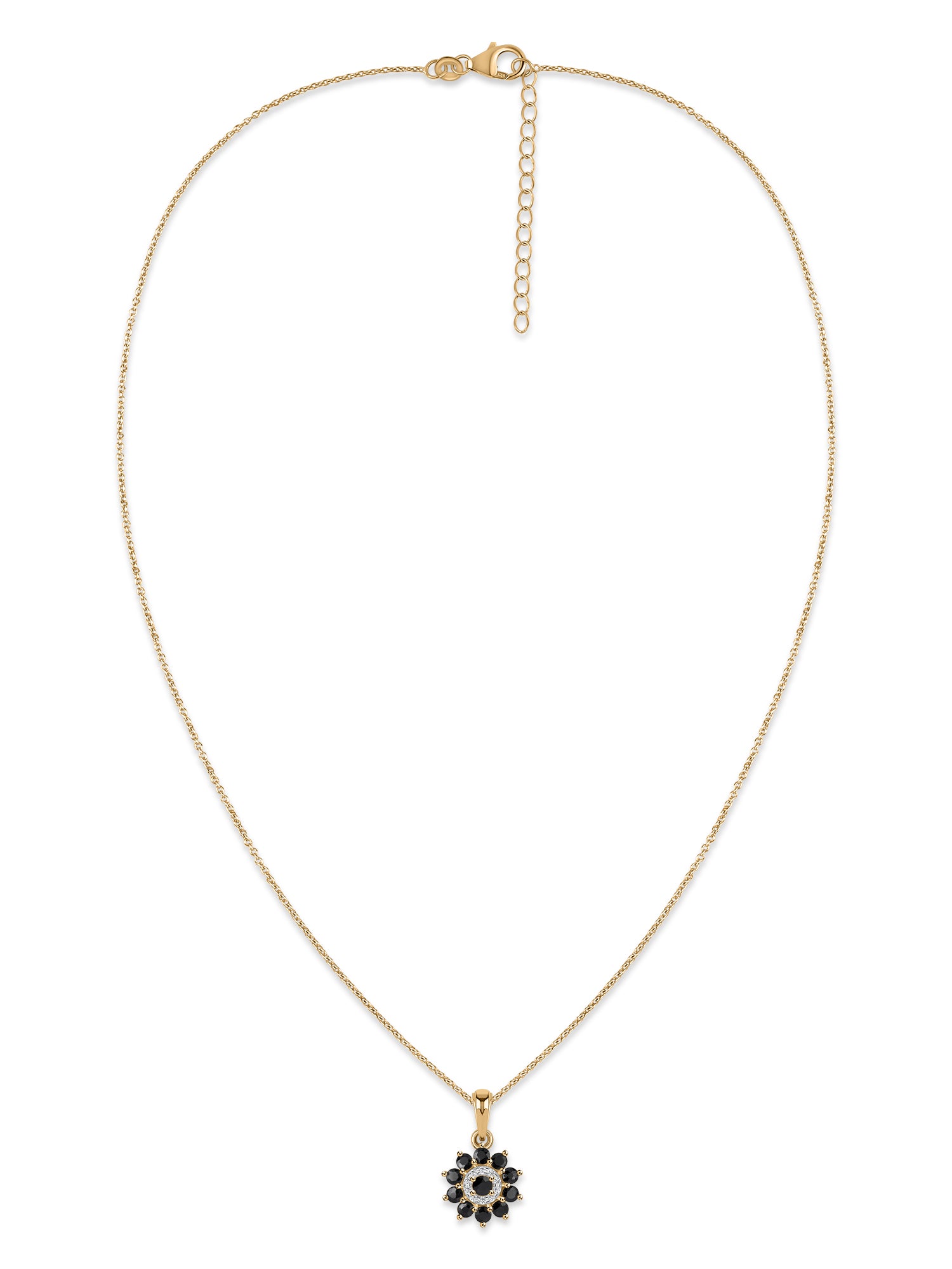 Midnight Bloom Black Spinel Silver Pendant