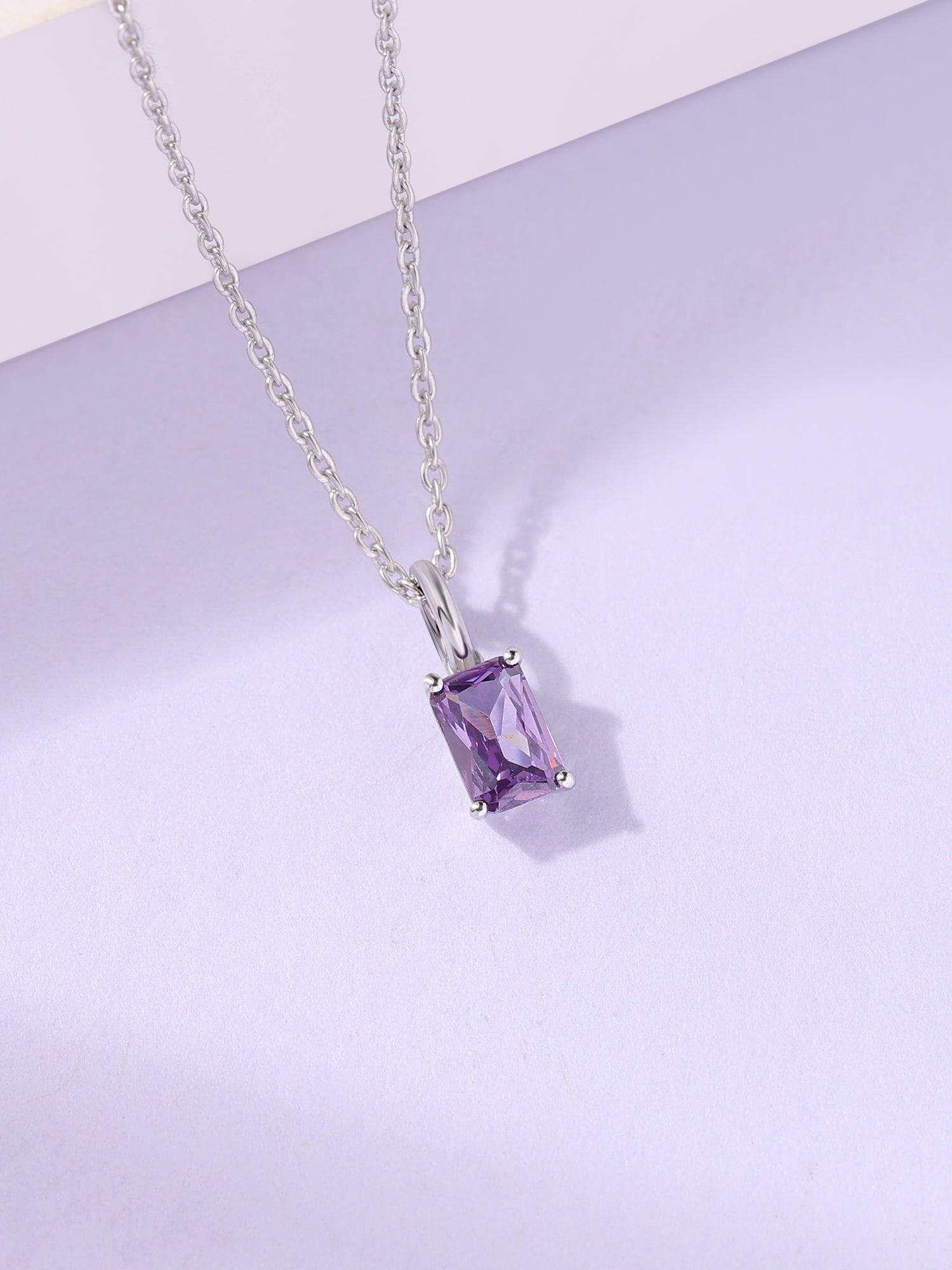 Royal Amethyst Radiance Silver Pendant With Chain