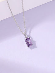 Royal Amethyst Radiance Silver Pendant With Chain