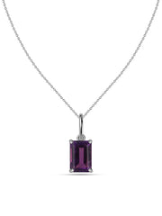 Royal Amethyst Radiance Silver Pendant With Chain