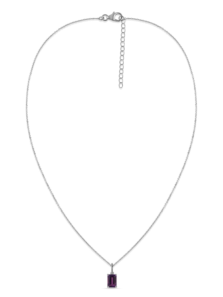 Royal Amethyst Radiance Silver Pendant With Chain