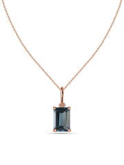London Blue Topaz Gold Pendant with Chain