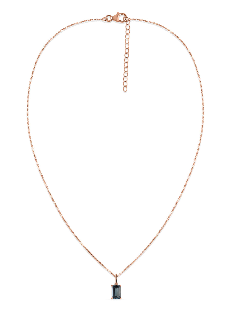 London Blue Topaz Gold Pendant with Chain